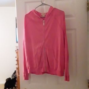 Pink very thin zip.up hoodie